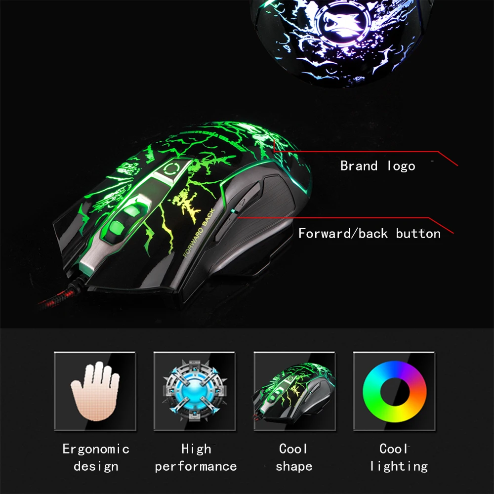 X RAY M728 эргономичная компьютерная игровая мышь для ПК ноутбука 3200 dpi Регулируемый