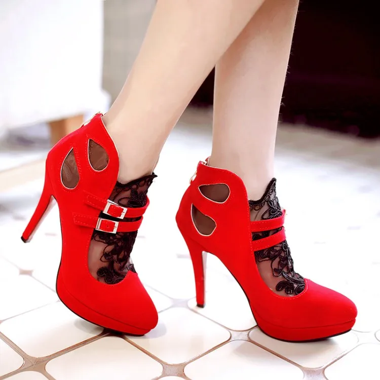 

Lapolaka Big Size 32-43 shoes Women Pumps Fashion Buckle Strap High Heels Round Toe Platform Shoes For Summer Spring footwear