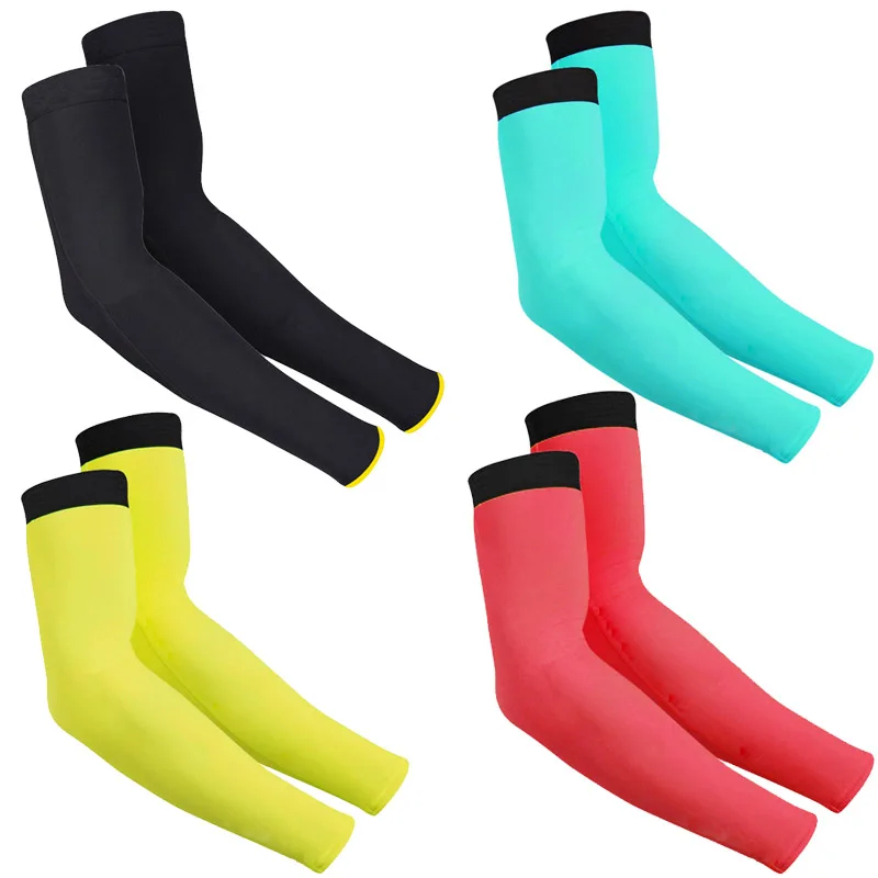 

2019 new Men Cycling Running Bicycle UV Sun Protection Cuff Cover Protective black yellow blue Bike Sport Arm Warmers Sleeves