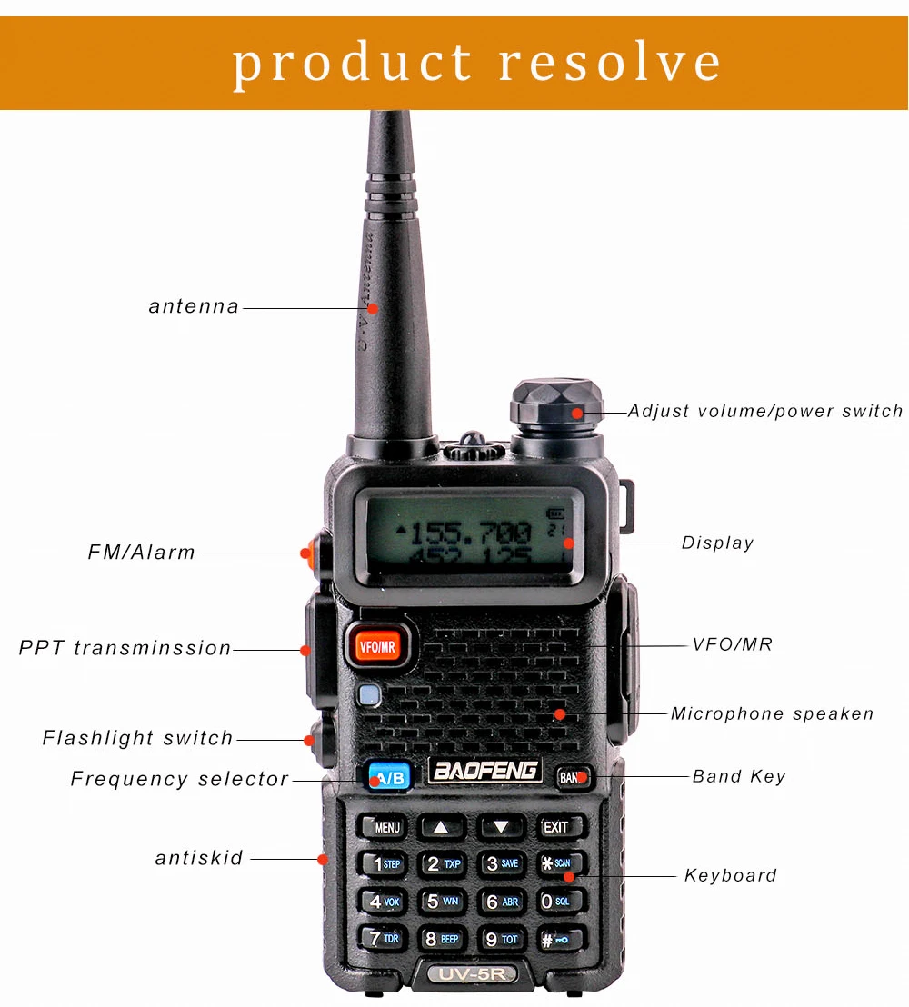 Baofeng UV-5R Охота 10 км мини CB радио дальняя рация профессиональный УФ 5R ручной Toky Woky Ham радио трансивер