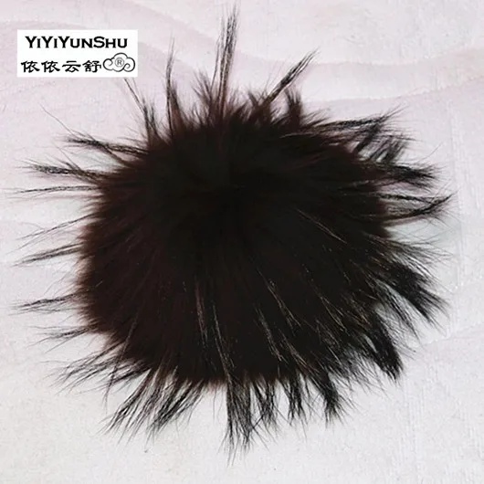 color 9 Yiyiyunshu 16-18 см реального енота Мех животных помпонами для Шапки Сумки натуральный Мех животных помпон Настоящее Мех животных помпонами мяч для Головные уборы для женщин - Цвет: color 9
