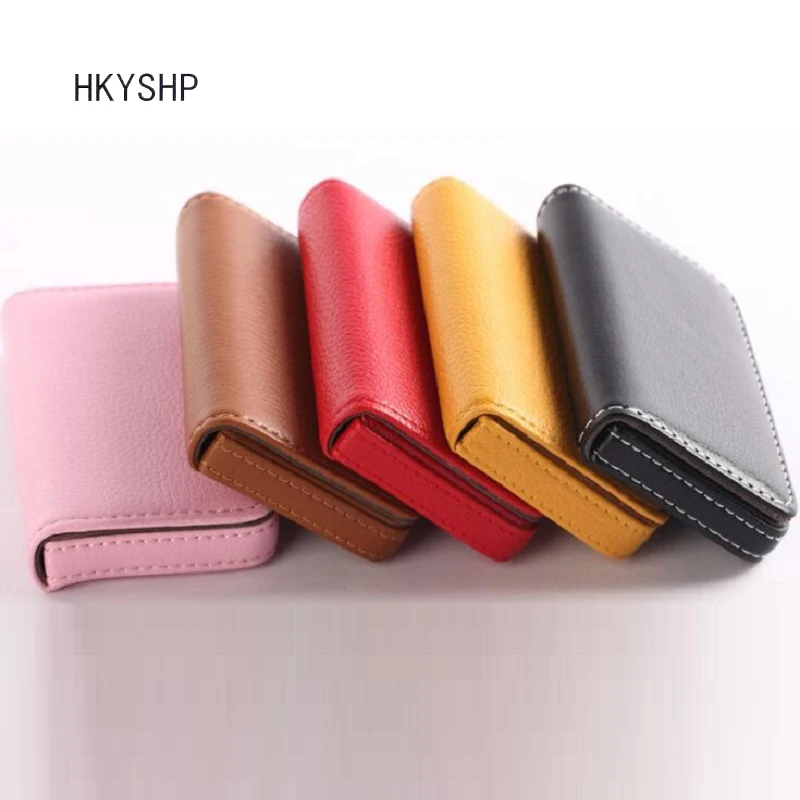 

HKYSHP Creative Fashion PU Leather Function Card Case Men Women Gift Card Box Card Case Card Holder
