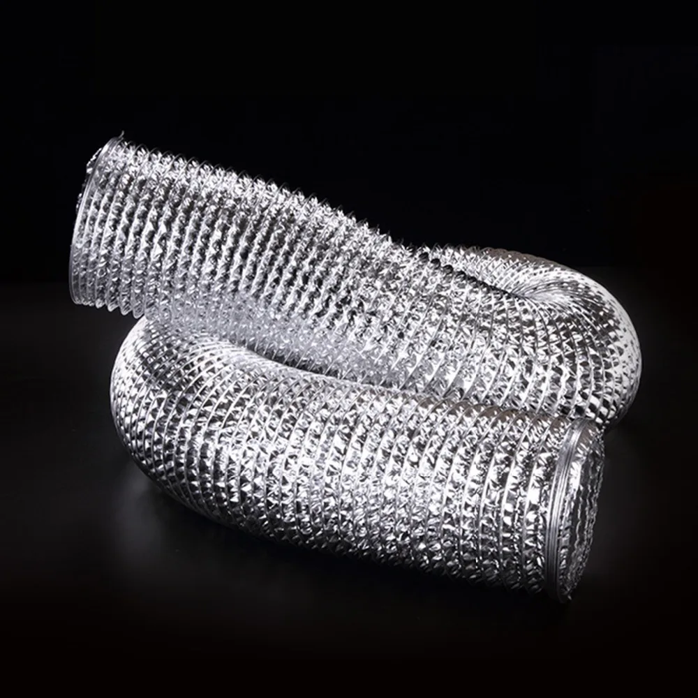 10m 4''6'' Double Aluminum Foil Exhaust Fan Pipe Ducting Hose Ventilation Flexible Soft Tube for Kitchen Toilet Inline Duct Fan