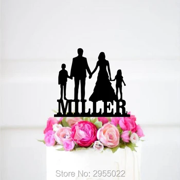 

Personalised Mr & Mrs Wedding Cake Topper,Personalized Wedding family Cake Topper Last name Cake Topper