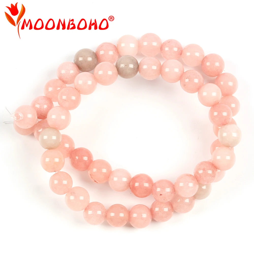 MOONBOHO 6 мм розовые сверкающие бусины натуральный камень для изготовления