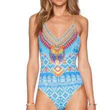 Горячий Цельный с рисунком купальник сексуальный плавательный костюм купальный костюм Женская одежда для плавания женский бикини повязка Монокини Цельный купальник