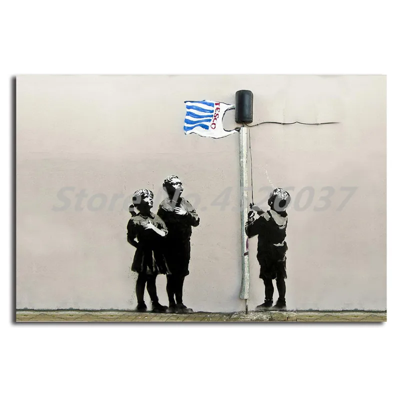 Calle Graffiti Carretera Essex Tesco Ninos Hd Pintura De La Lona