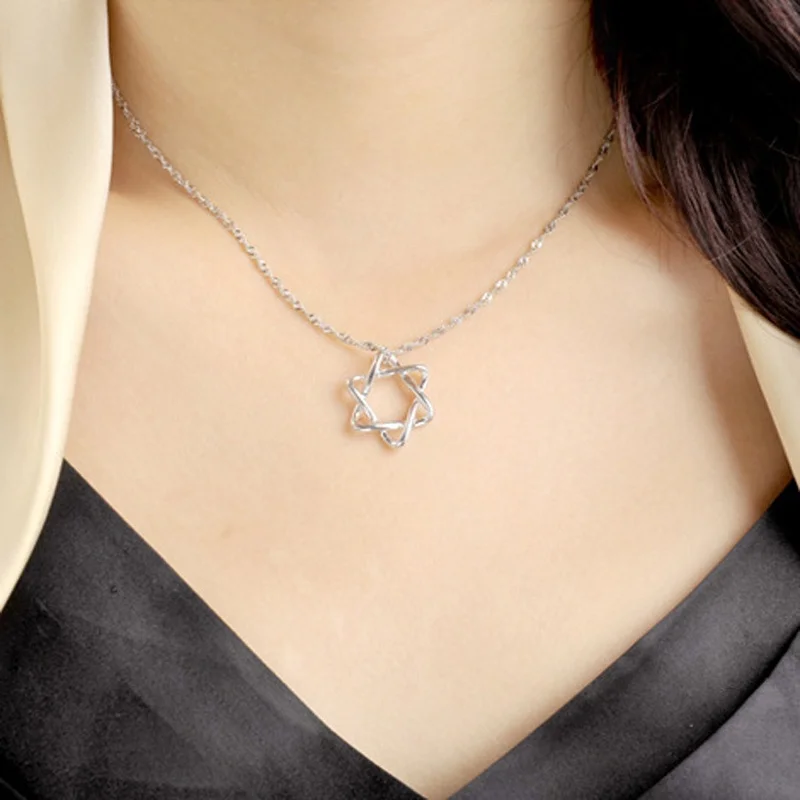 S925 Star Of David Necklace Jewish 