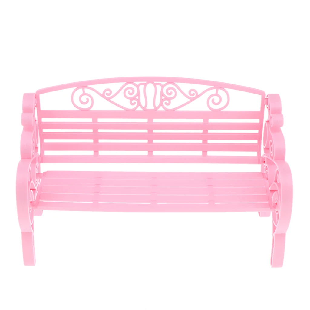 Dollhouse Miniature Village Park Bench 1/6 Dollhouse Furniture Garden Home DIY Decor