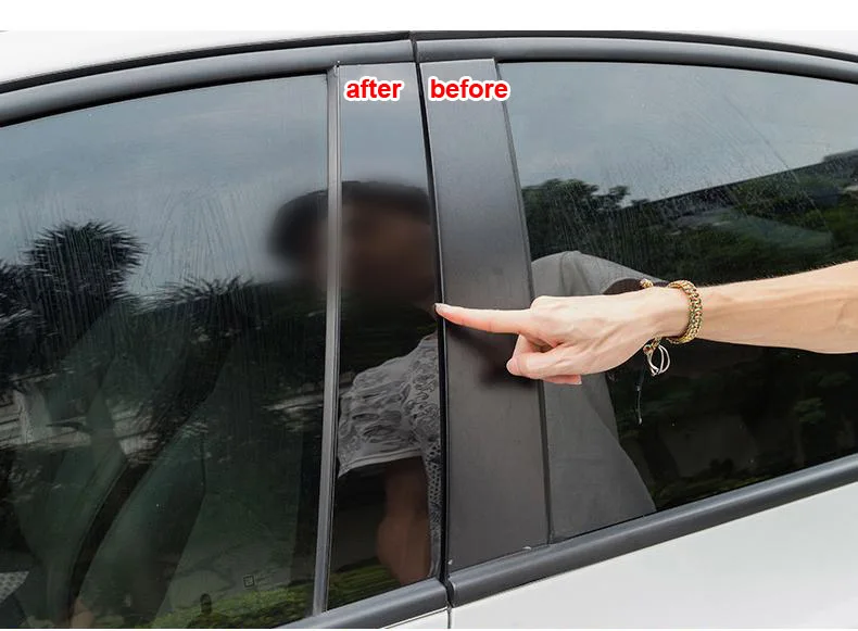 

8pcs for BYD S6 S7 Window trim Central column Black mirror Decoration sticker