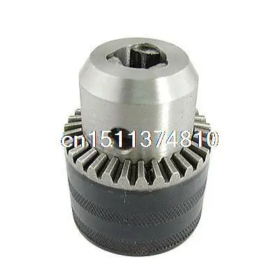 

Silver Tone Black Spanner Drill Chuck Bit w Key Tool