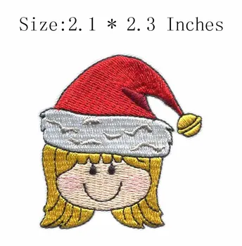 

Christmas day embroidery patch 2.1"wide /happy girl /glue on the back/glutinous