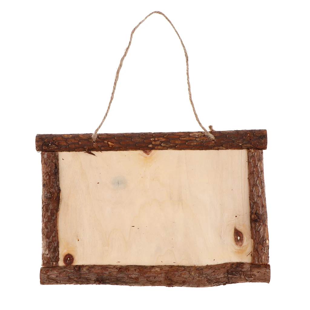 

Natural Tree Bark Photo Frame Blank Picture Frame with Hanging Rope for DIY Home Decoration Wedding Party Rustic Decor