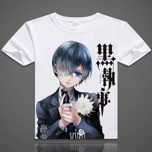 T-shirt manches courtes noir imprimé, humoristique, estival et humoristique, avec le dessin animé du majordome du Ciel, fantôme et la ruche, pour les hommes et les femmes