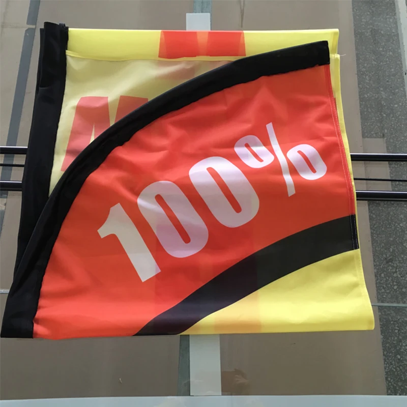 Пользовательские барбекю ребра флаг в виде пера для улицы 110g связанный полиэстер 280 см 340 см 460 см перо Флаг Односторонний