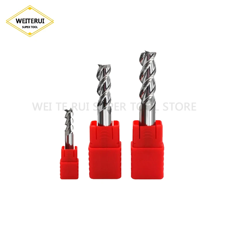 

1PC 3 Flute Cutting HRC55 3mm 5mm 6mm Aluminium Copper Processing CNC Router Tungsten Steel Sprial Milling Cutter End Mill