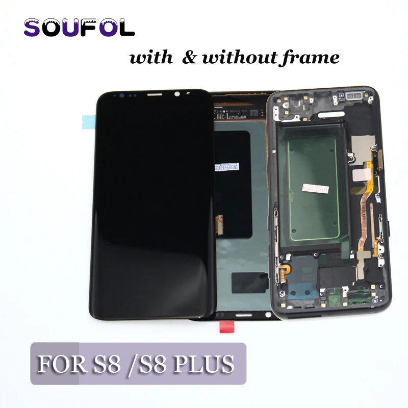 

Screen with Frame For Samsung Galaxy S8 G950F G950fd lcd S8 Plus G955 G955F display touch screen Digitizer Super amoled