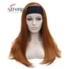 StrongBeauty Long Straight Wig Half 3/4 Wig with Headband Orange Red Women's Synthetic Wigs ► Photo 1/6