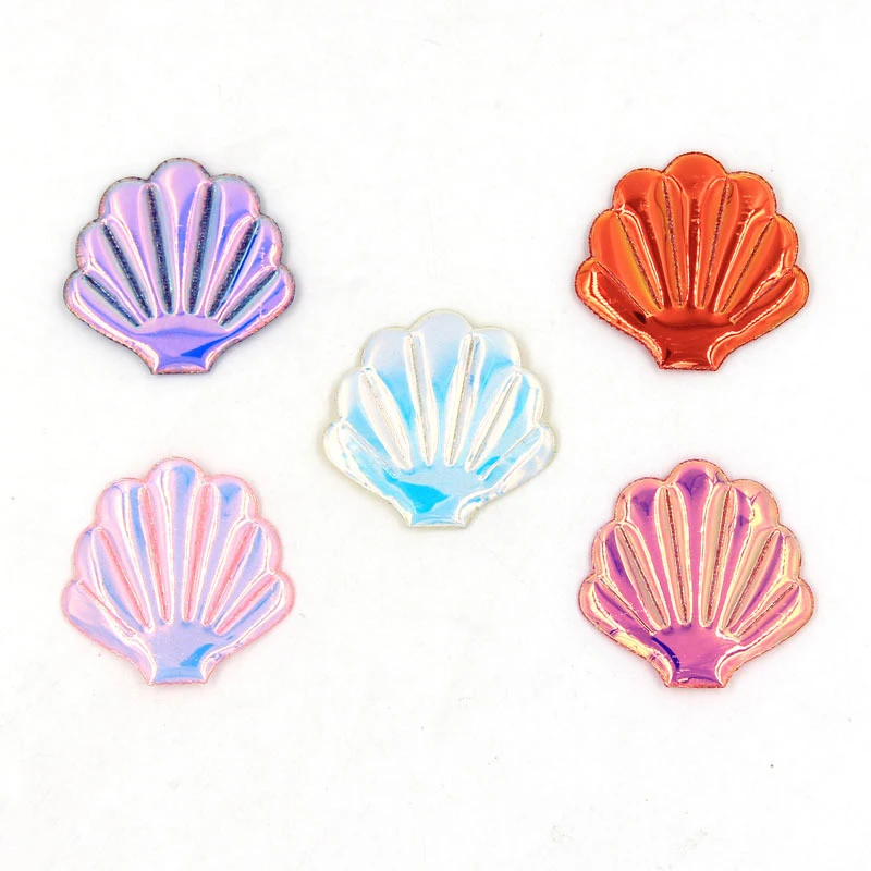 

40pcs/lot 4.2*4cm Multi color Pu Shelll Padded Appliques for DIY Accessories Craft Handmade Decoration