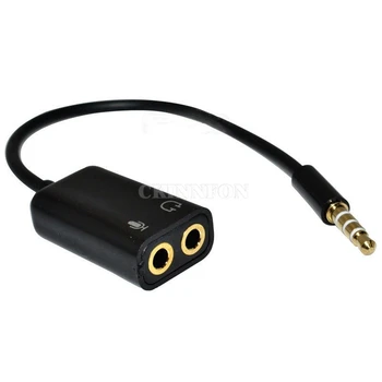 

1000Pcs/Lot 3.5mm Mic Audio Jack to Headphone Microphone Y Splitter Cable Converter Adaptor Mobile Tab