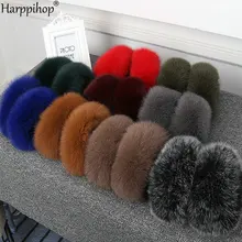 Женские высококачественные манжеты из лисьего меха, теплые запястья, новые длинные манжеты из лисьего меха, теплые женские браслеты, браслет из натурального меха, перчатки