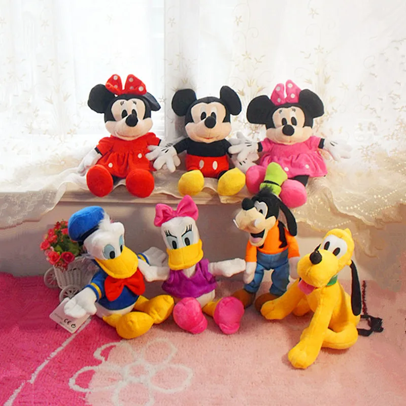 

30CM One Piece Kawaii Mickey/Minnie/Donald/Daisy/Goofy/Pluto Soft PP Cotton Stuffed Plush Toys Kids Christmas Presents 7 Styles