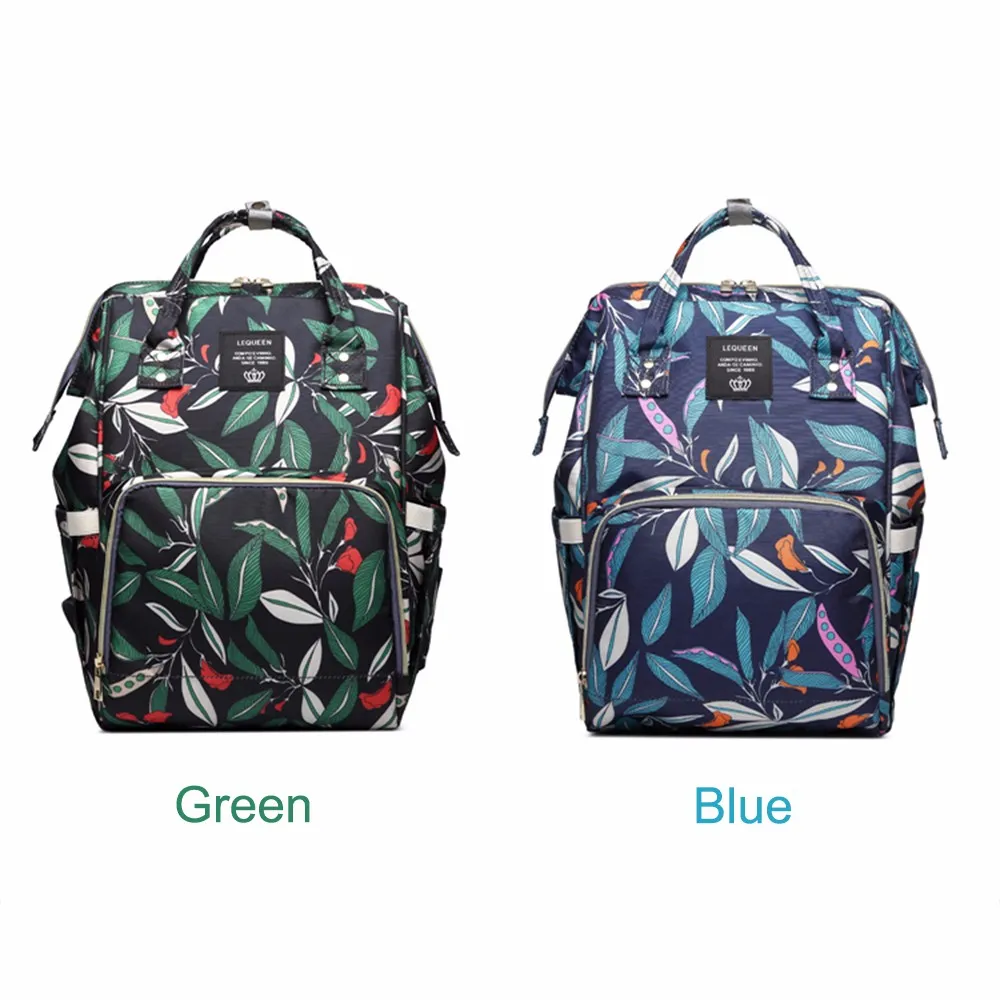 Lequeen новые модные принтованные сумки для подгузников, Детская сумка с рисунком листьев, сумки для мам, дорожный рюкзак для мамы, коляски, Органайзер
