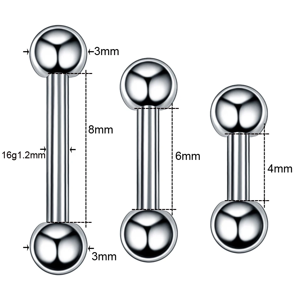 Piercing Jewelry Body Piercing Earrings Ear Piercing Jewelry Ear Studs Metal Jewelry Body Piercing Jewelry Body Jewelry 1PC G23 Titanium Fashion Round Ball Barbell Ear Stud Earrings Tragus Conch Helix Orelha Cartilage Piercing Jewelry 16G