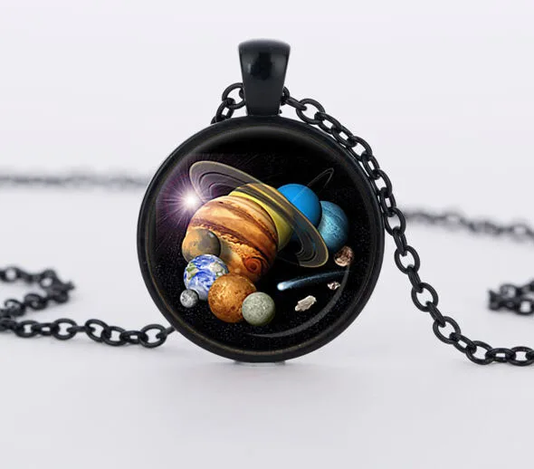 

2017 New Rushed Collares Collier Solar System Pendant Astronomy Space Jewelry Galaxy Necklace Planet Pendants Gift Men Women HZ1