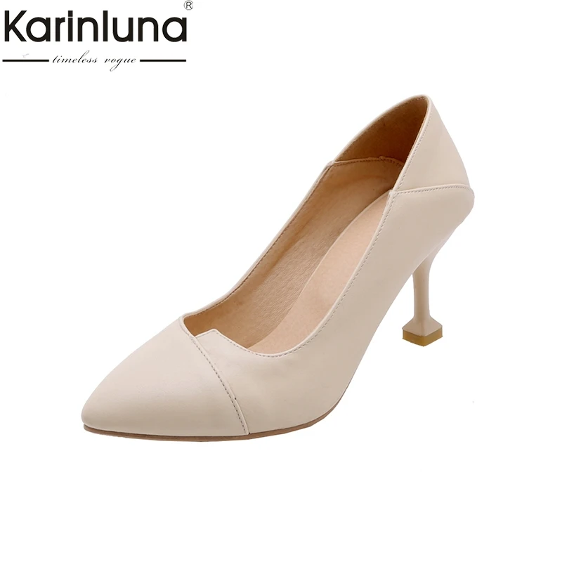 

Karinluna 2019 Brand New Plus Size 45 Thin High Heels women's pumps Elegant Office Lady women's Shoes