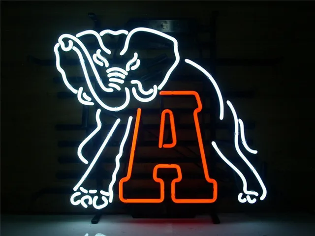 NEON SIGN NCAA ALABAMA CRIMSON TIDE FOOTBALL Signboard REAL GLASS NEON SIGN NCAA ALABAMA CRIMSON TIDE FOOTBALL Signboard REAL GLASS BEER BAR PUB display christmas Light - NEON SIGN NCAA ALABAMA CRIMSON TIDE FOOTBALL Signboard REAL GLASS