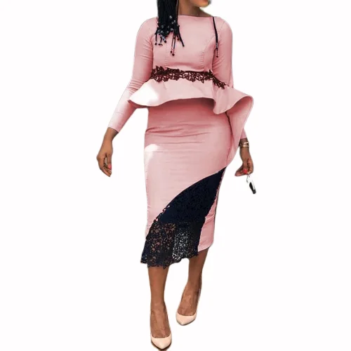 new elegent fashion style summer and autumn african women plus size dress