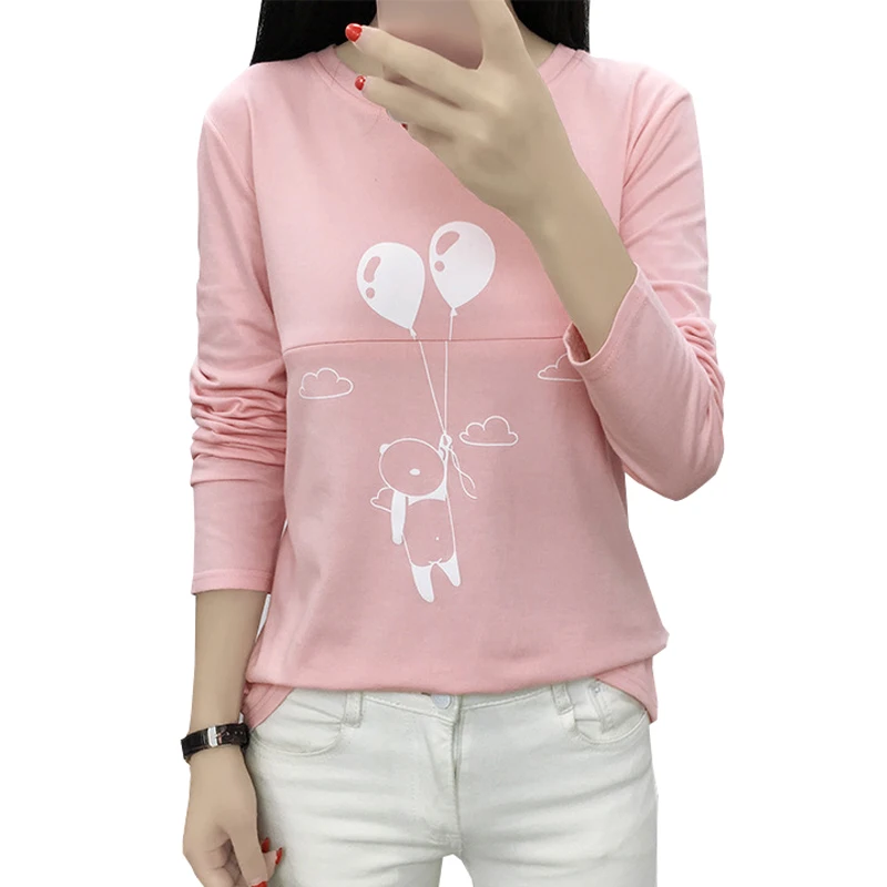 

Maternity Nursing T Shirt Print Embroidery Breastfeeding Tops Pregnancy Clothes For Pregnant Women Top Long Sleeve 12Color