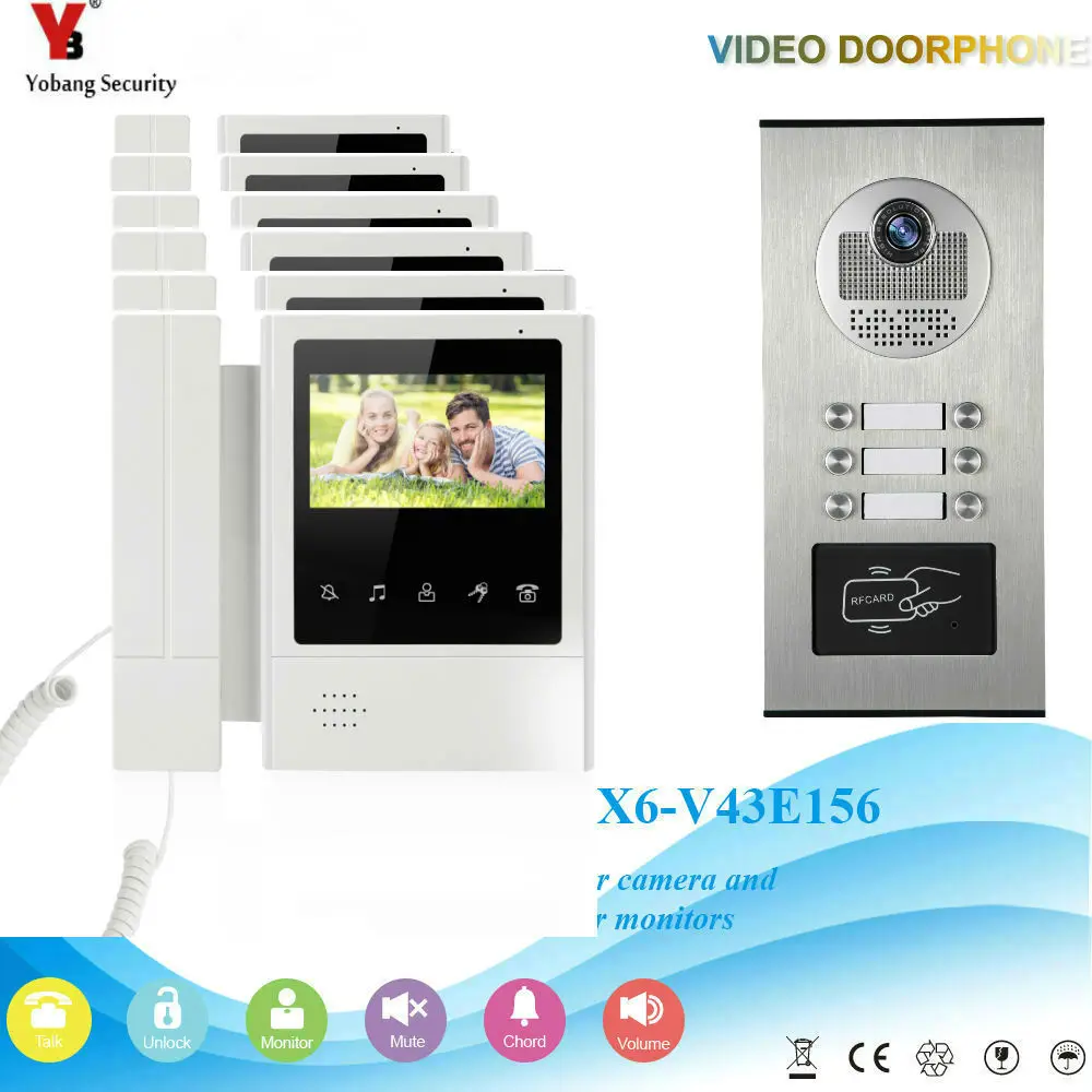 YobangSecurity Video Intercom 4 3 Inch Video Door Phone Doorbell font b Camera b font Monitor