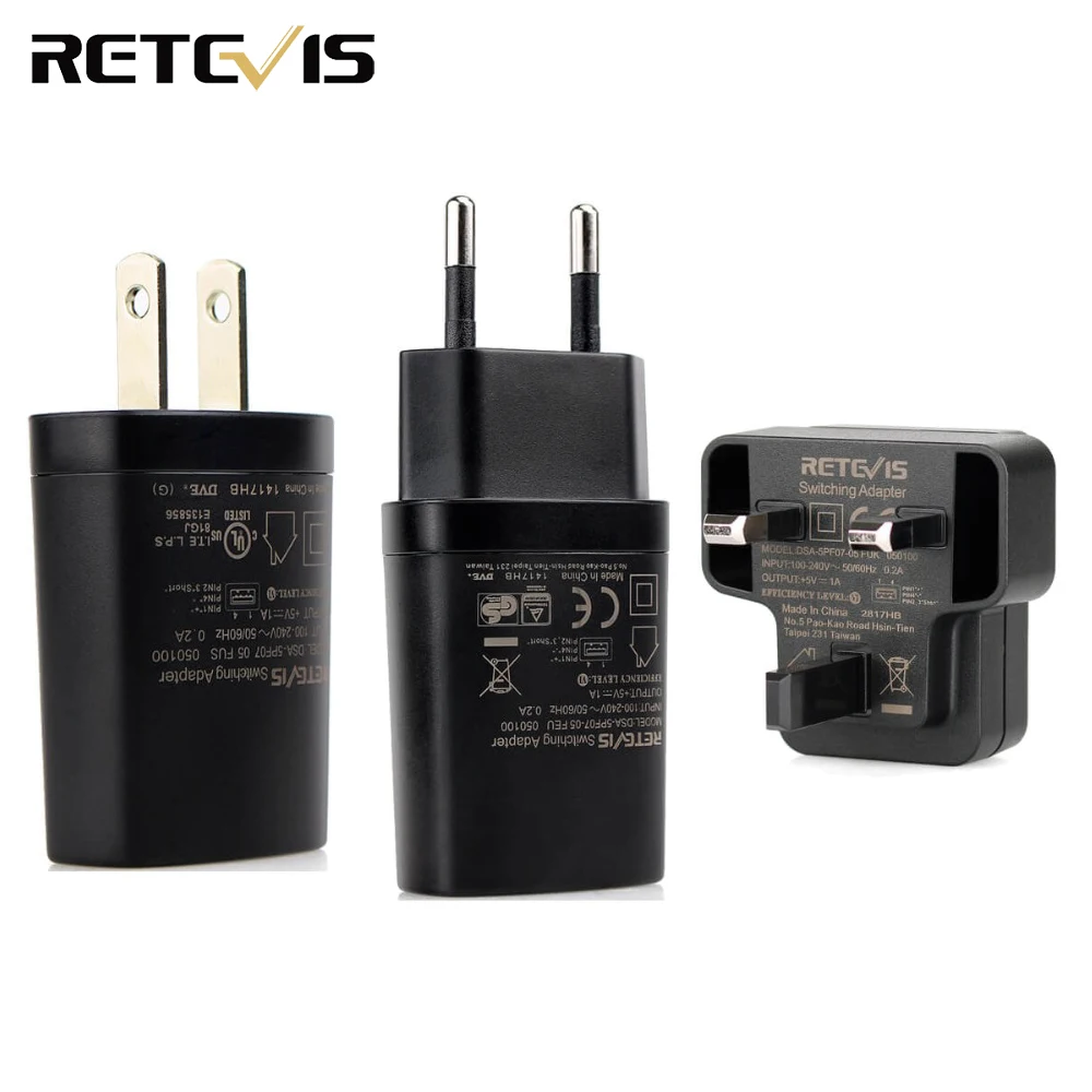 Retevis 5 V 1A usb-адаптер зарядник Универсальное зарядное устройство с одним Порты и разъёмы для Retevis H777 RT22 RT7 двухстороннее радио мобильного