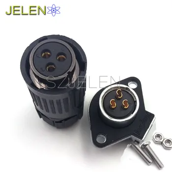 

HE20, 3 pin Waterproof and dustproof connectors, (plug)Male and (socket)female connectors, LED power cable wire connector