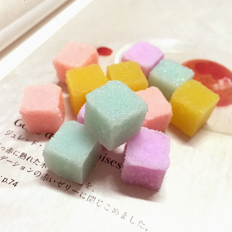 100pcs/lot resin flat back colorful candy sugar 12mm crafts for DIY For Hair Cellphone Decoration