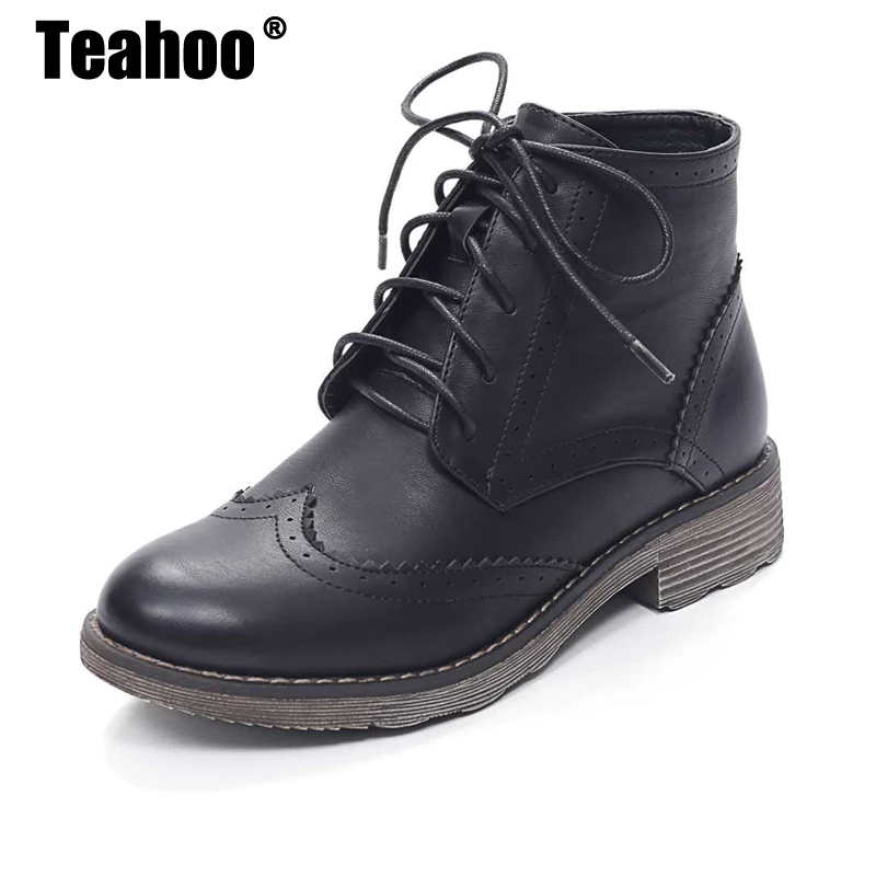 Teahoo/2017 г. Женские зимние ботинки очень теплые меховые уличные с перфорацией типа