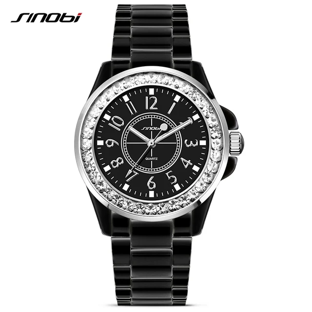 SINOBI Fashion Top Luxury Ladies Rhinestone Watch Crytal Womens Quartz Wristwatc SINOBI Fashion Top Luxury Ladies Rhinestone Watch Crytal Womens Quartz Wristwatc