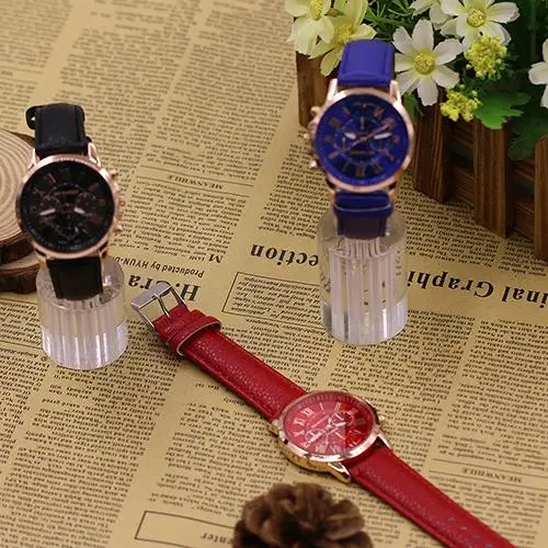 

Great Lady Fashion Geneva Roman Numerals Faux Leather Analog Quartz Wrist Watch
