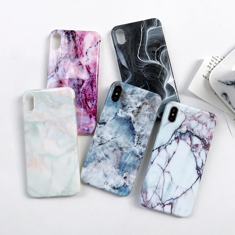 

2019 Luxury Fashion Phone Case For iPhone 6 6S 7 8 Plus Fundas Glossy Marble Case For iPhone X XR XS Max Cases Cover Coque Capa