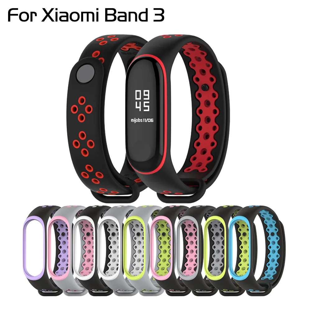Сменный ремешок для mi Band 4 3 mi Band 3 силиконовые браслеты для Xiao mi Band 3 4 умный браслет двойной цвет для Xiao mi Band 3 4