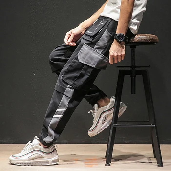 

M-5XL Hip Hop Men Pantalones Hombre High Street Kpop Casual Cargo Pants Many Pockets Joggers Modis Streetwear Trousers Harajuku