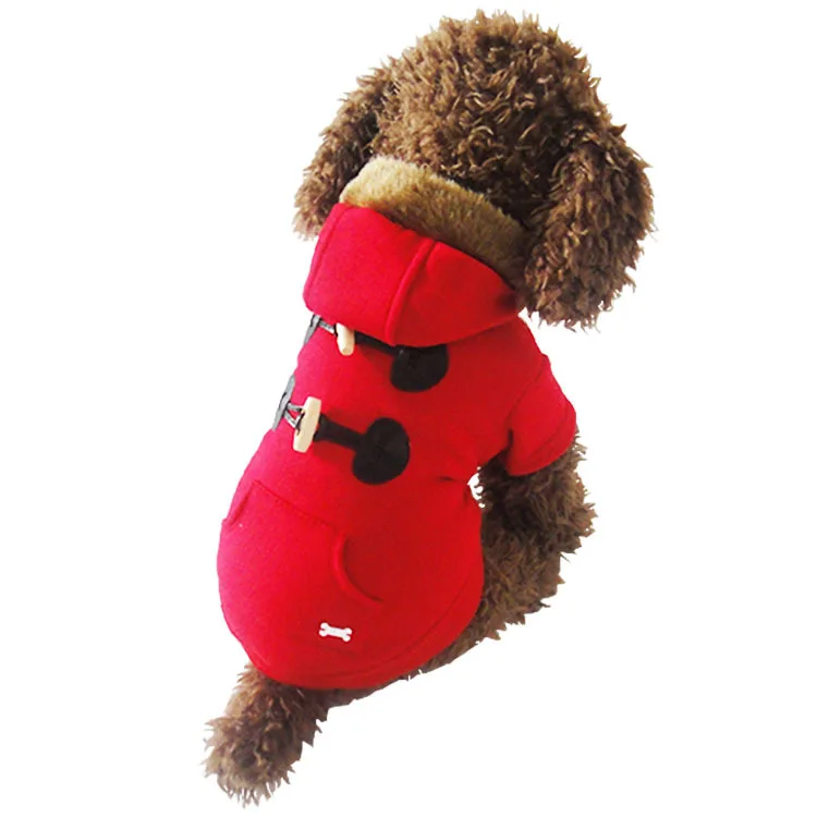 

Retail Horn Button Style Pet dogs winter coat Free Shipping Dogs Clothes new clothing for dog