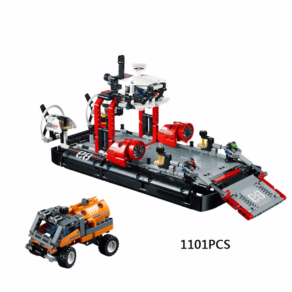 

New Technican Technics Hovercraft 2in1 Building Block Speed Boat Model Fuel Tank Car Bricks 42076 Educational Toys for Kids Gift