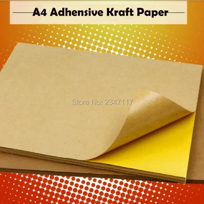 A4/210mmx279mm Kraft Paper Self Adhesive Labels Printing Paper Five