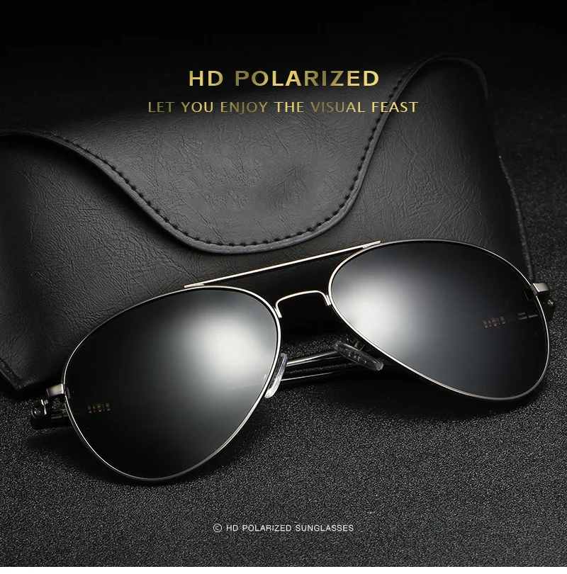 Поляризационные солнцезащитные очки пилота для мужчин,, высокое качество, металлическая оправа, зеркальные, UV400, авиация, солнцезащитные очки, Oculos Masculino de sol