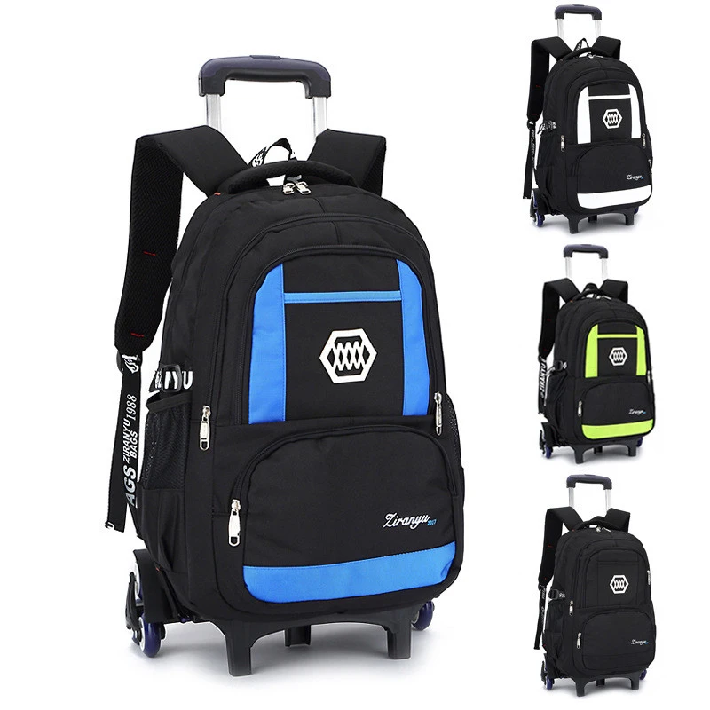 Children School Bags with 2/6 Wheels Removable Kids Child Trolley Bag Boys Girls Rolling Backpack Wheeled | Багаж и сумки