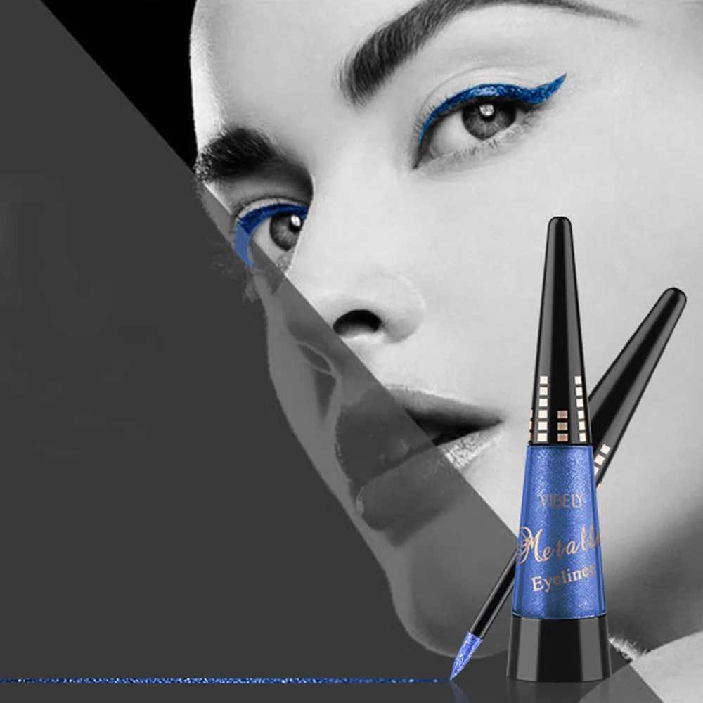 

Brand Make up Eyeliner Eyeshadow 6 color Shiny Metallic Long lasting Liquid Eyeshadow Eye Liner Pen Makeup Beauty Cosmetic