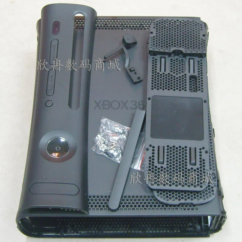Free shipping Full set Housing Shell Case for XBOX360 console replacement white color shell case black